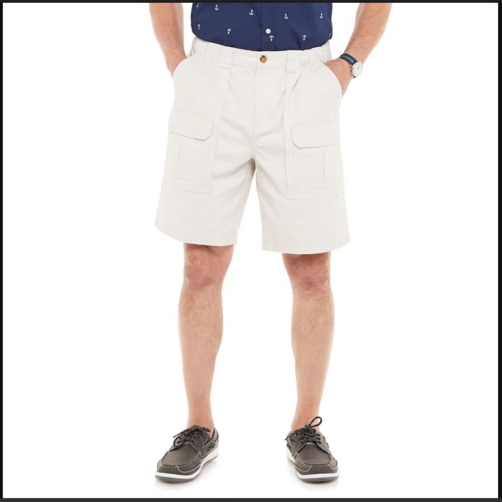 NEW Men's short Cargo Shorts Size 29 white 6-pocket including a tech pocket